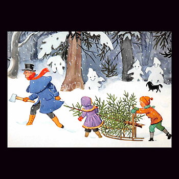 Petter och Lotta hämtar gran - Elsa Beskow - 600