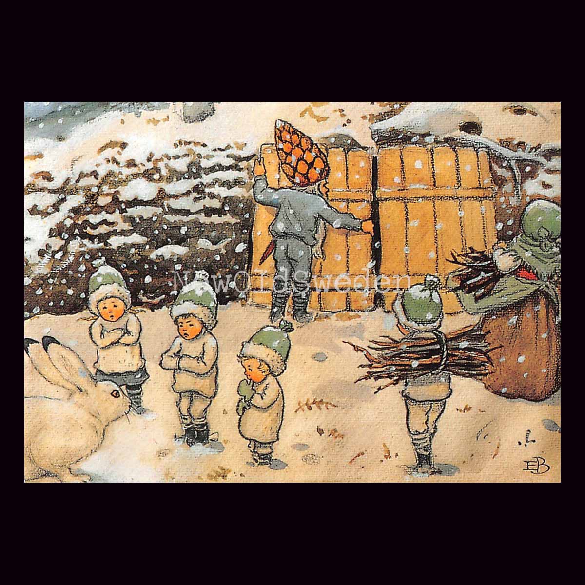 Tomtebobarnen vinter 1910 - Elsa Beskow - 600