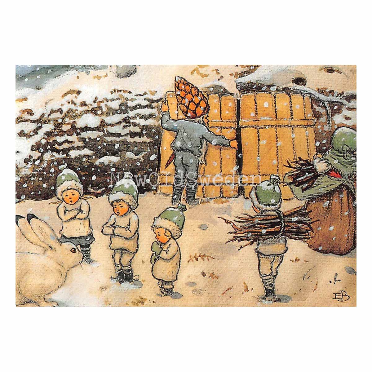 Tomtebobarnen vinter 1910 - Elsa Beskow - 600 - 2