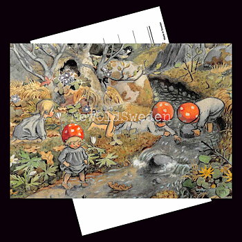 Tomtebobarnen Vårbäcken 1910 - Elsa Beskow - Vykort A6 - 700