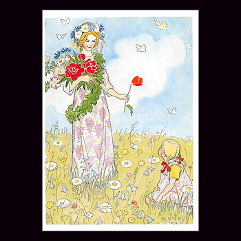 Midsommarfeén - Elsa Beskow - Vykort A6 - 600