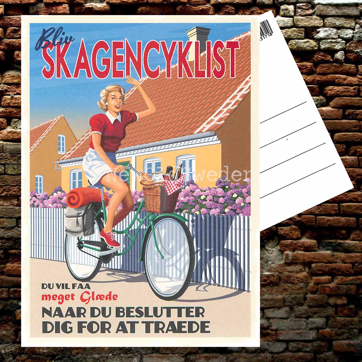 SKAGEN CYKLIST DANMARK - Vykort 13 x 18 cm - ThomasO - 550 - 2
