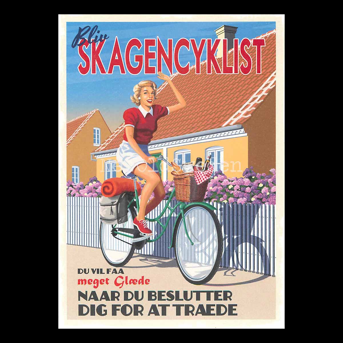 SKAGEN CYKLIST DANMARK - Vykort 13 x 18 cm - ThomasO - 550