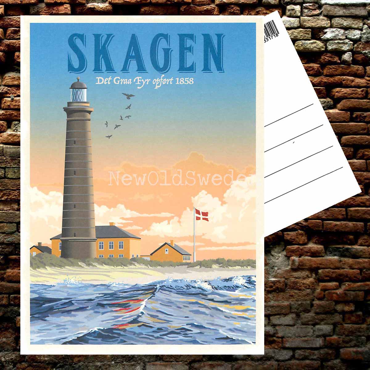 SKAGEN DET GRAA FYR 1858 - Vykort 13 x 18 cm - ThomasO - 550 - 2