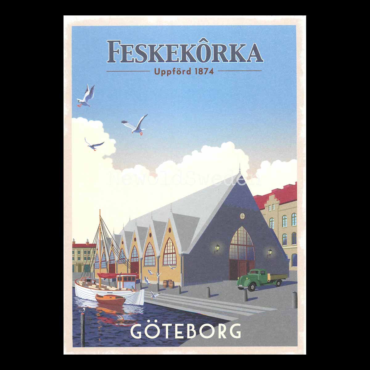 GÖTEBORG FESKEKÖRKA 1874 - Vykort 13 x 18 cm - ThomasO - 551