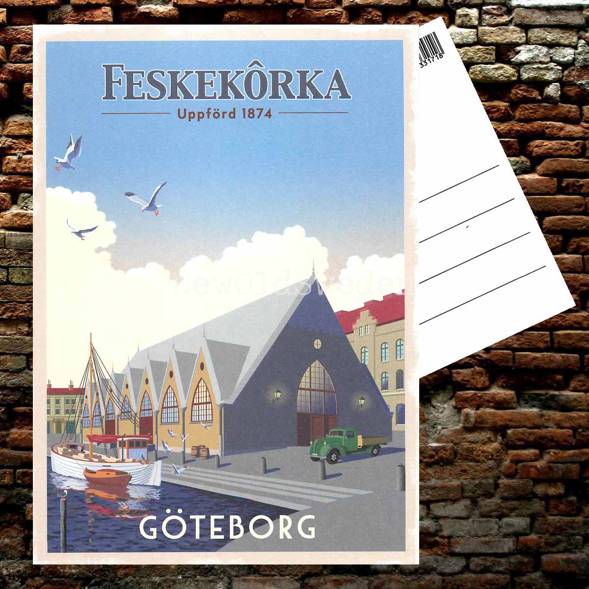 GÖTEBORG FESKEKÖRKA 1874 - Vykort 13 x 18 cm - ThomasO - 551 - 2