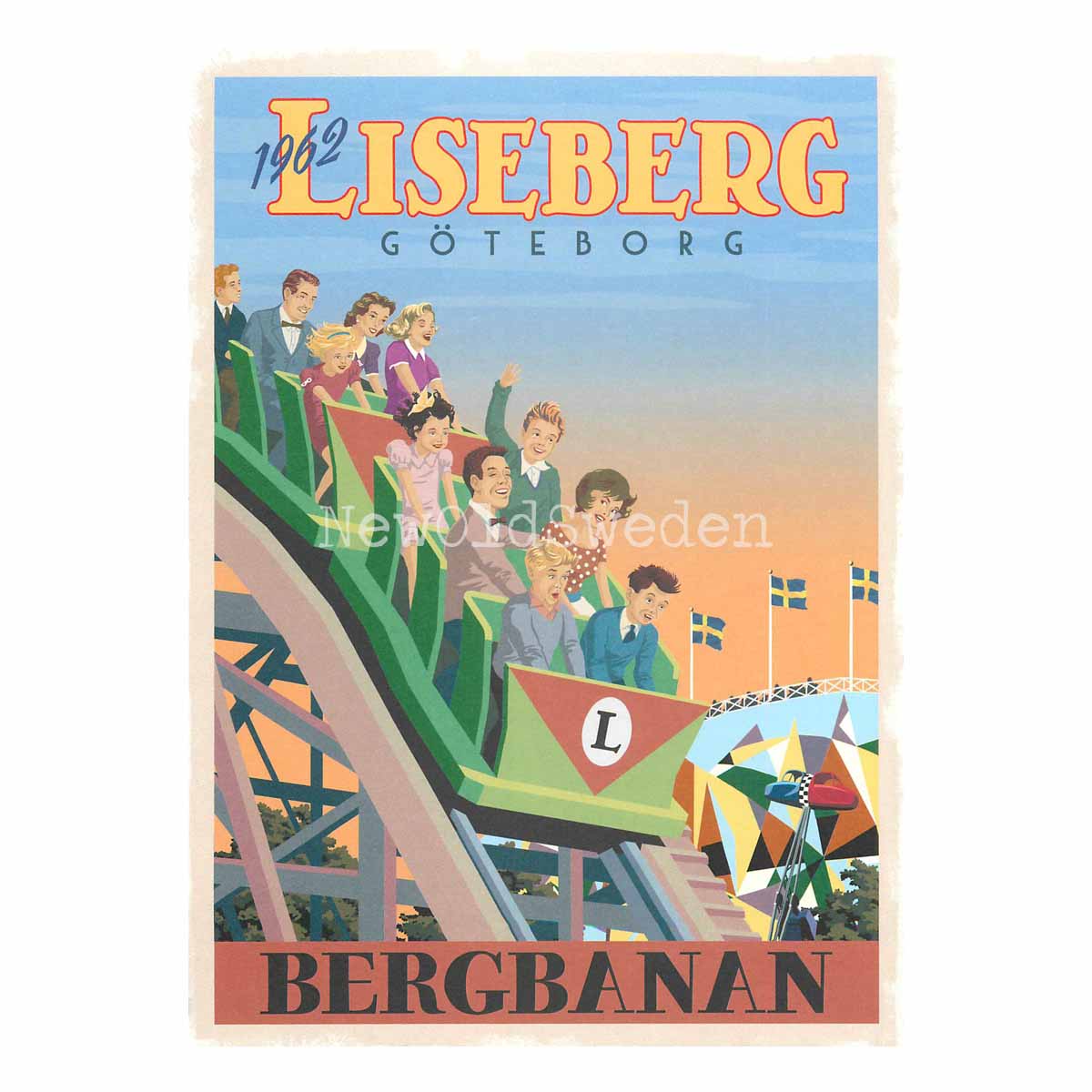 GÖTEBORG LISEBERG BERGBANAN 1962 - Vykort 13 x 18 cm - ThomasO - 551 - 3