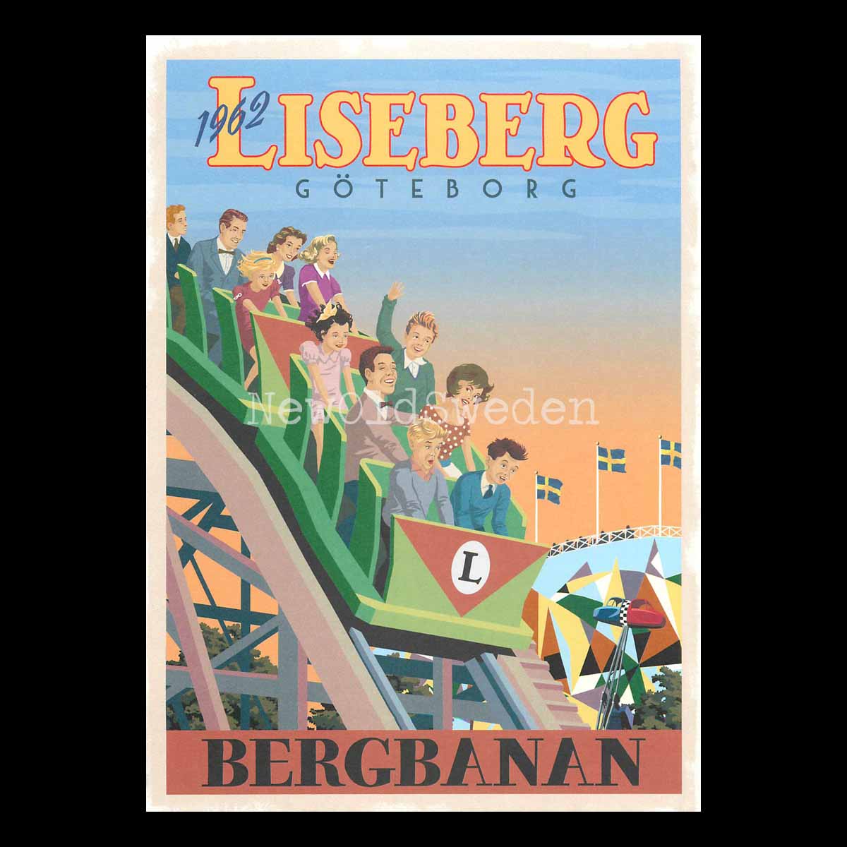 GÖTEBORG LISEBERG BERGBANAN 1962 - Vykort 13 x 18 cm - ThomasO - 551