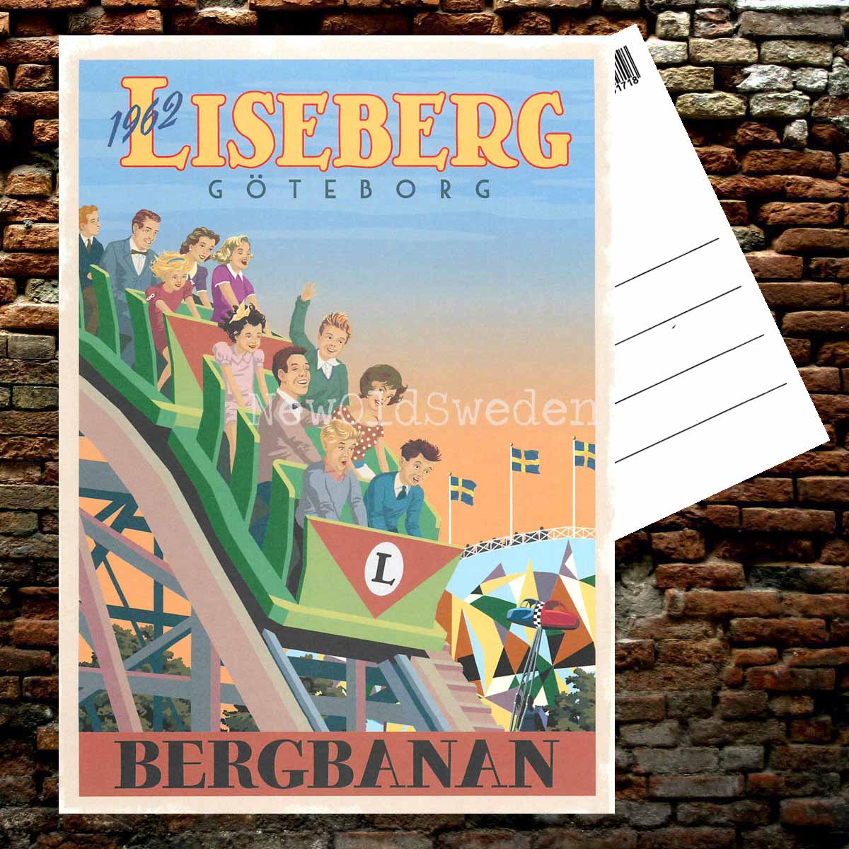 GÖTEBORG LISEBERG BERGBANAN 1962 - Vykort 13 x 18 cm - ThomasO - 551 - 2