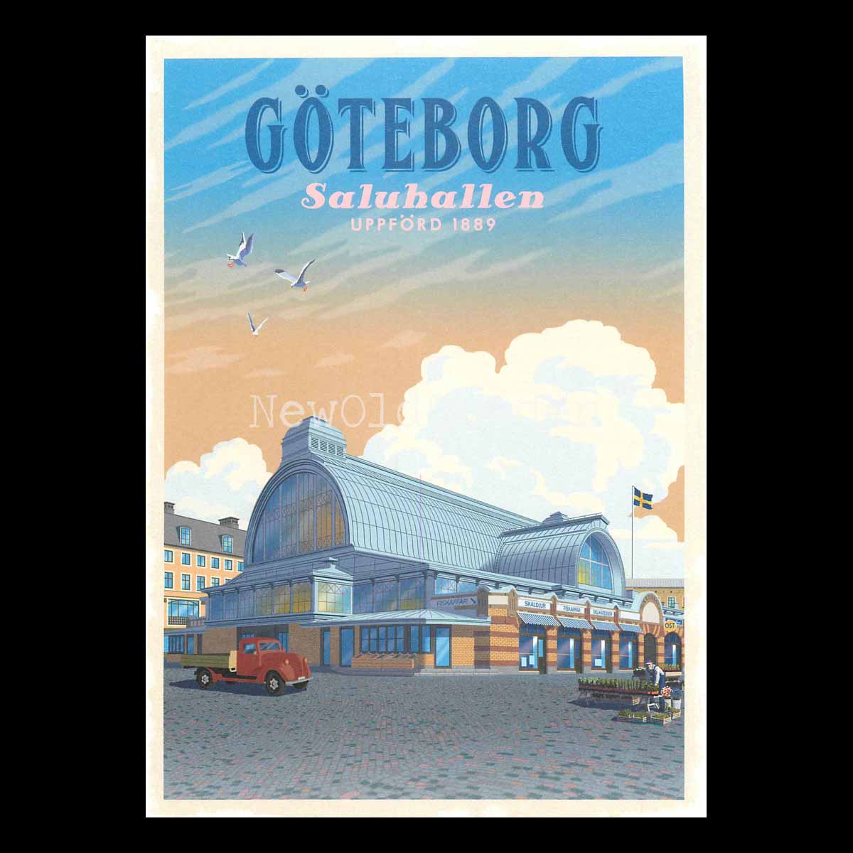 GÖTEBORG SALUHALLEN 1889 - Vykort 13 x 18 cm - ThomasO - 551