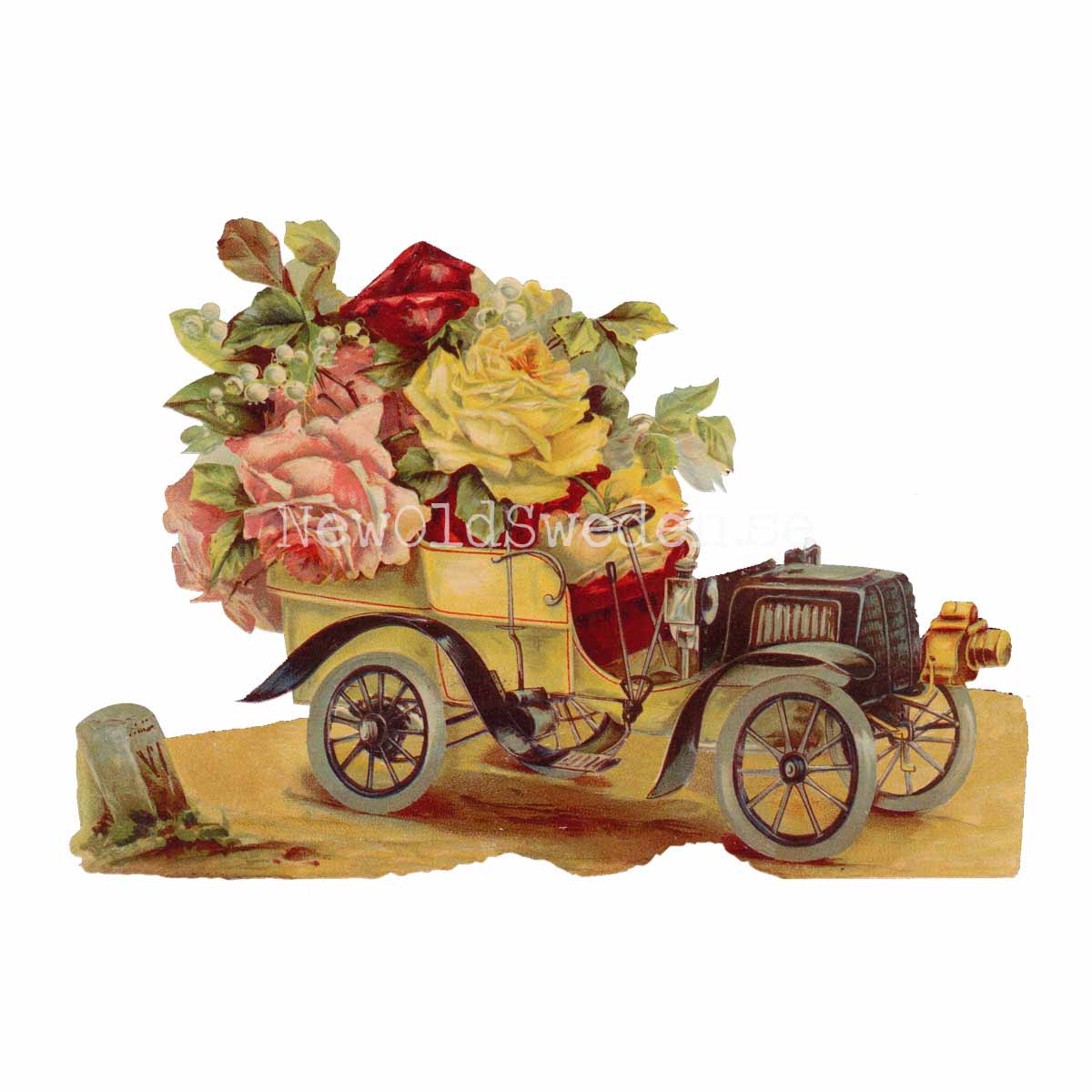 Flower Car 16.5x11.5 cm - Bokmärke © Ernst Freihoff 5039 - 3