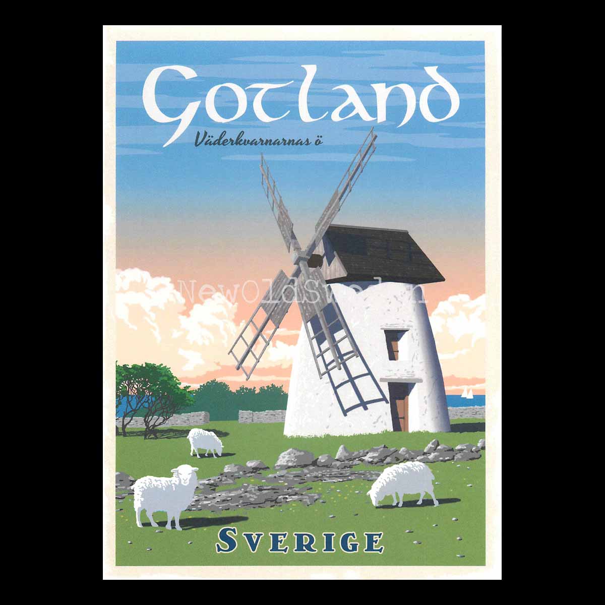 GOTLAND VÄDERKVARNARNAS Ö - Vykort 13 x 18 cm - ThomasO - 551