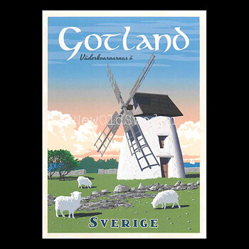 GOTLAND VÄDERKVARNARNAS Ö - Vykort 13 x 18 cm - ThomasO - 551