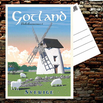 GOTLAND VÄDERKVARNARNAS Ö - Vykort 13 x 18 cm - ThomasO - 551
