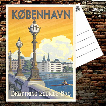 KØBENHAVN DROTTNING LOUICES BRO - Vykort 13 x 18 cm - ThomasO - 551