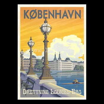 KØBENHAVN DROTTNING LOUICES BRO - Vykort 13 x 18 cm - ThomasO - 551