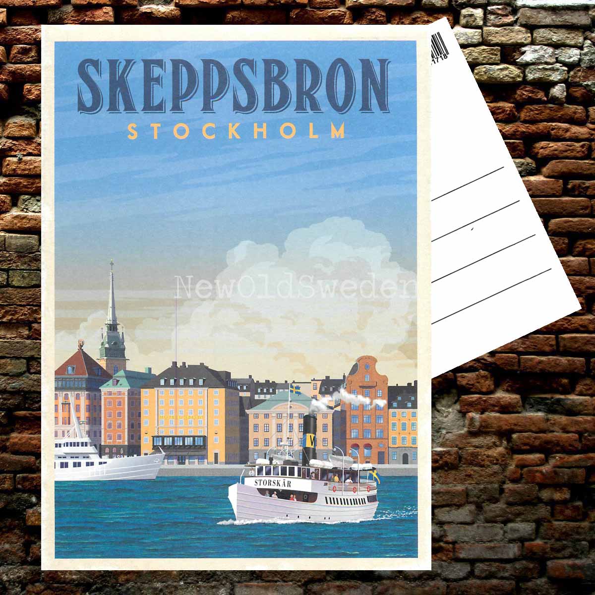 STOCKHOLM SKEPPSBRON S/S STORSKÄR - Vykort 13 x 18 cm - ThomasO - 552 - 2