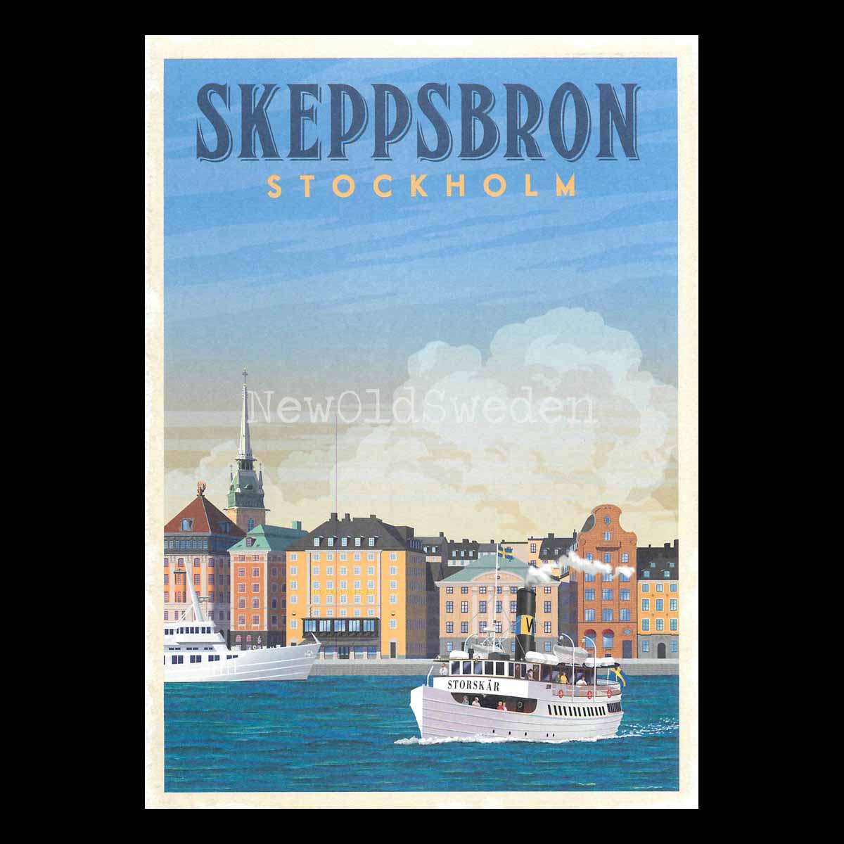 STOCKHOLM SKEPPSBRON S/S STORSKÄR - Vykort 13 x 18 cm - ThomasO - 552