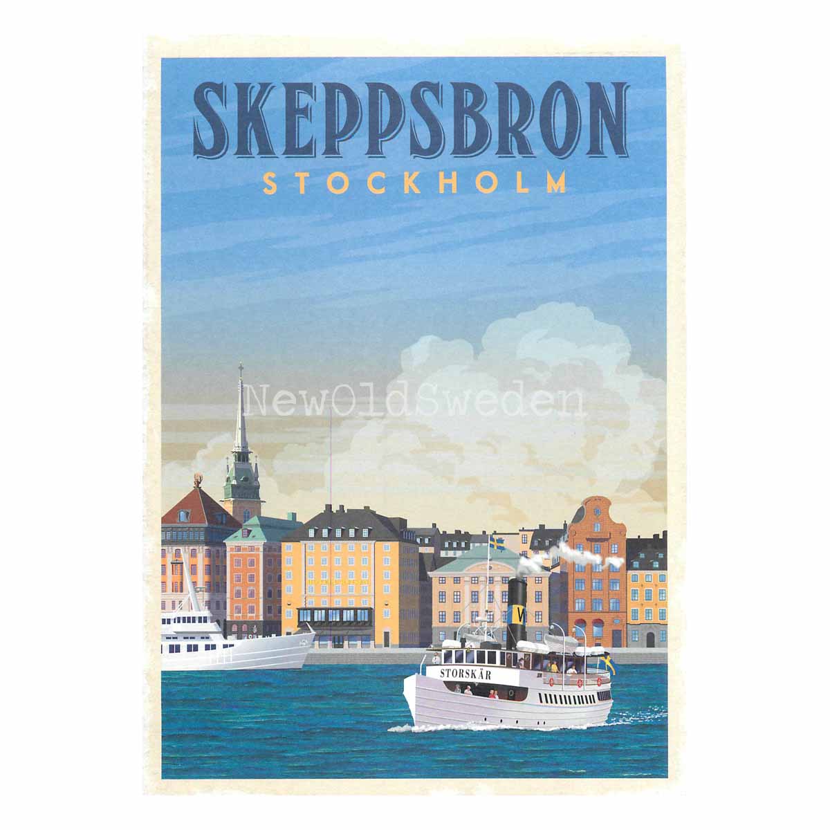 STOCKHOLM SKEPPSBRON S/S STORSKÄR - Vykort 13 x 18 cm - ThomasO - 552 - 3