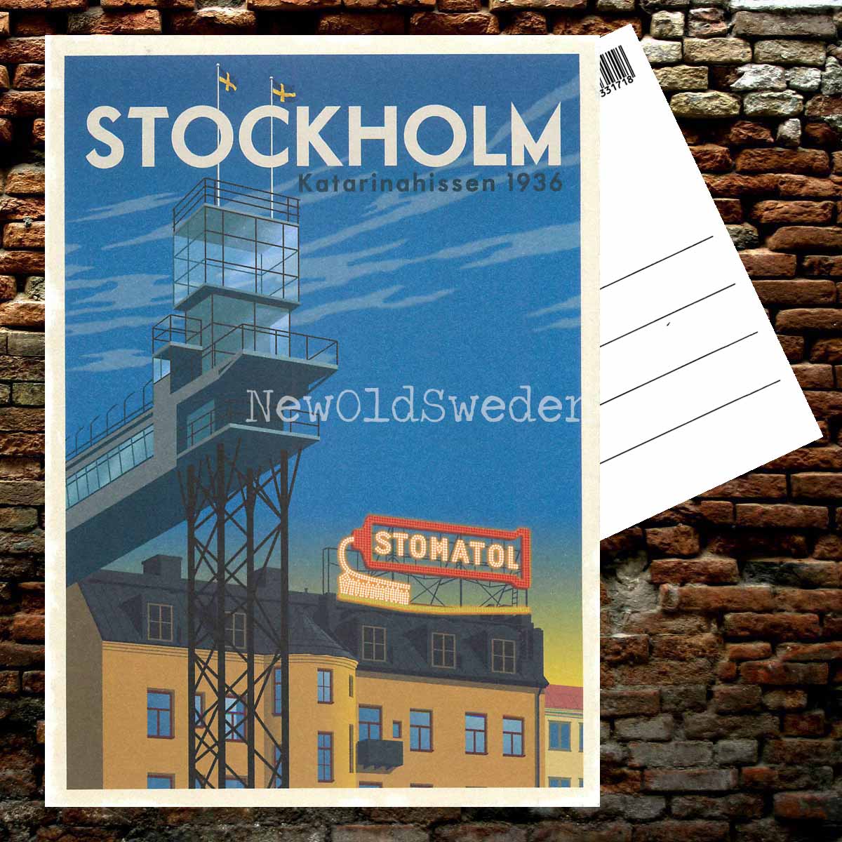 STOCKHOLM KATARINAHISSEN 1936 - Vykort 13 x 18 cm - ThomasO - 552 - 2