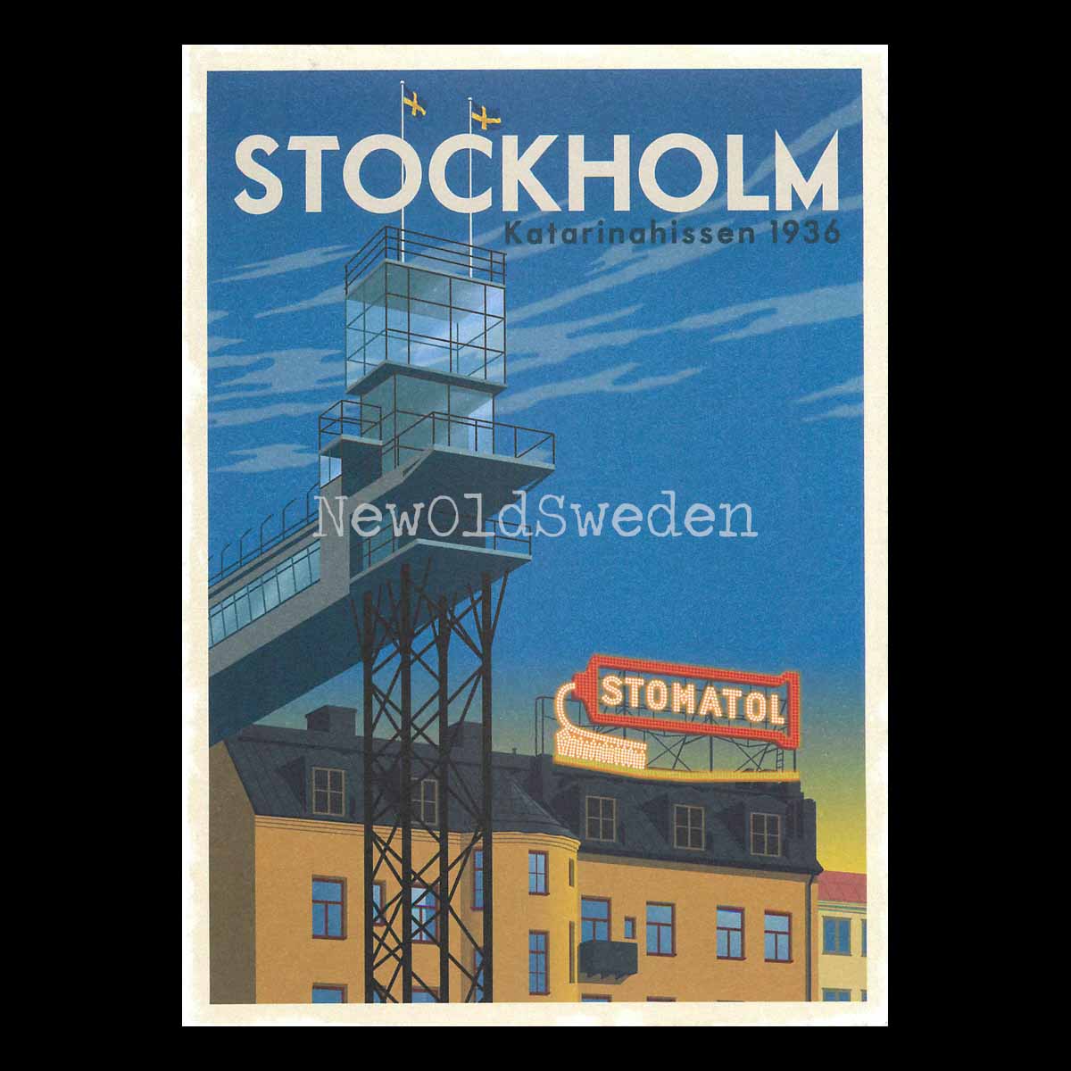 STOCKHOLM KATARINAHISSEN 1936 - Vykort 13 x 18 cm - ThomasO - 552