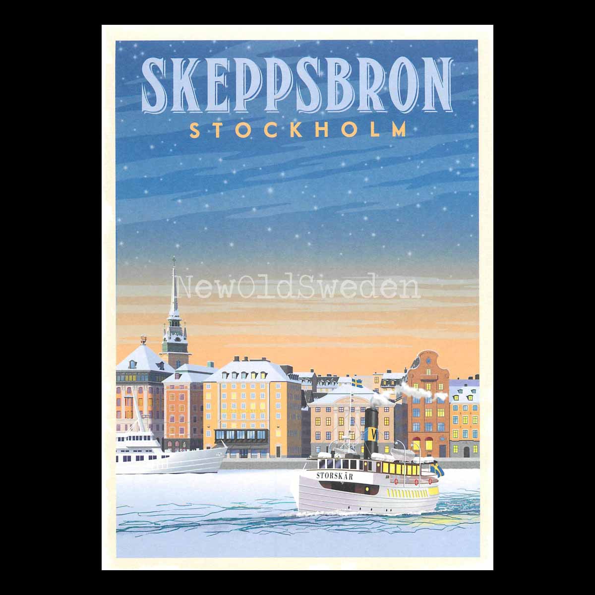 STOCKHOLM SKEPPSBRON VINTER - Vykort 13 x 18 cm - ThomasO - 552