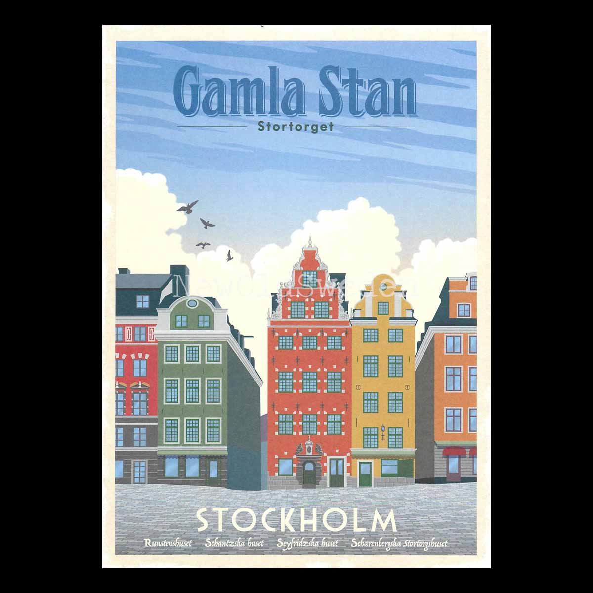 STOCKHOLM GAMLA STAN STORTOGET - Vykort 13 x 18 cm - ThomasO - 552