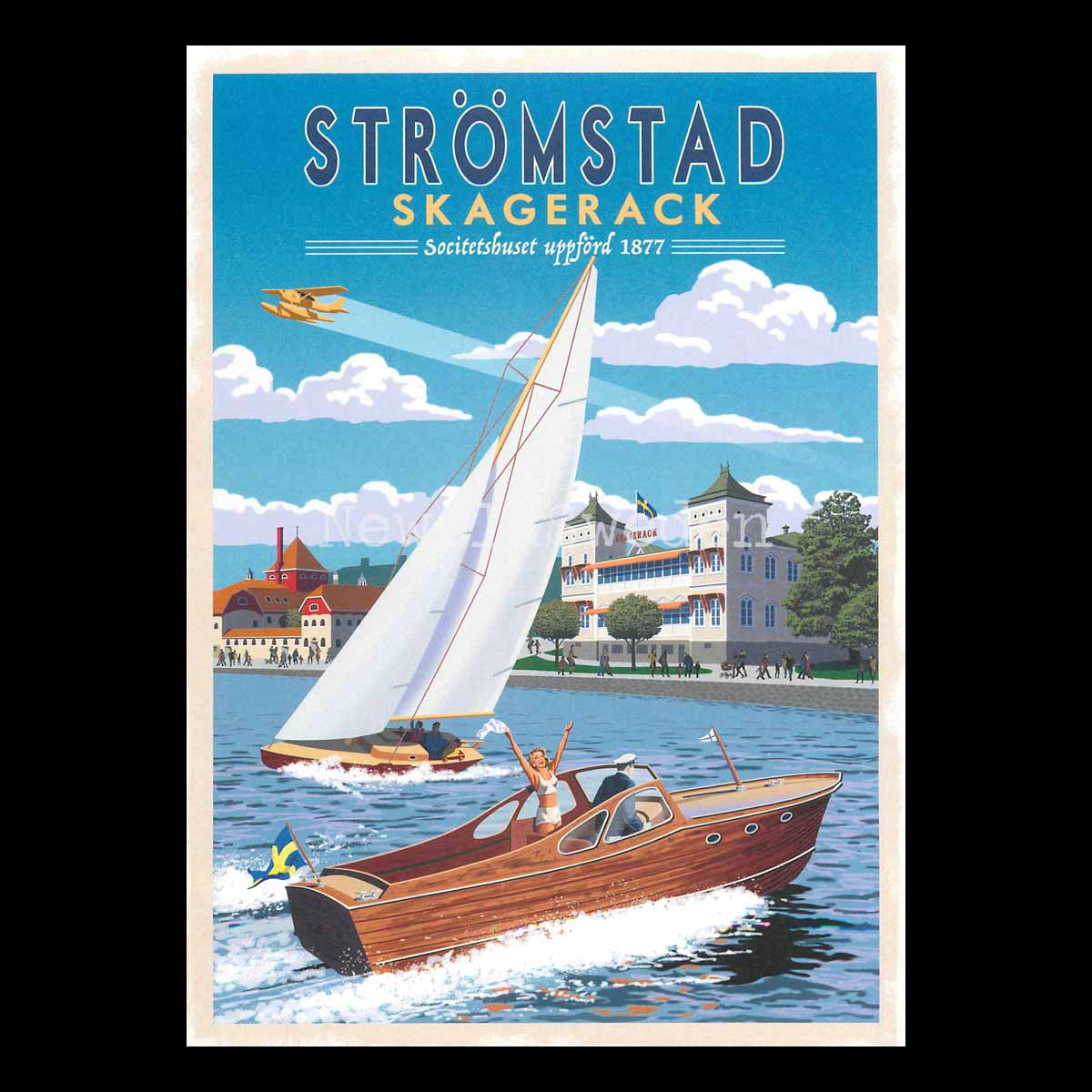 STRÖMSTAD SKAGERACK 1877 - Vykort 13 x 18 cm - ThomasO - 553
