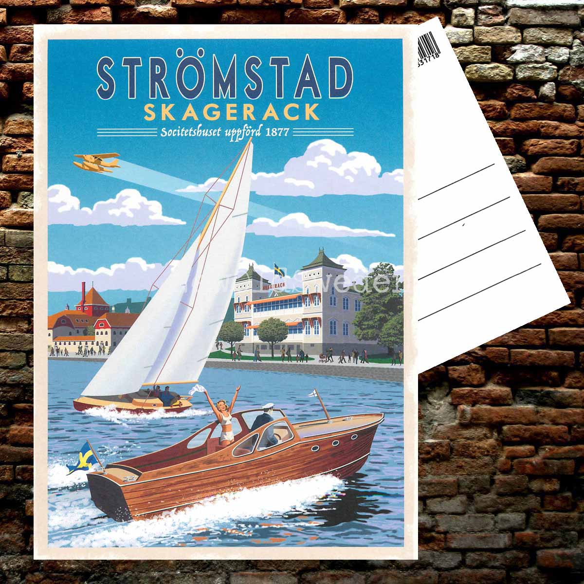STRÖMSTAD SKAGERACK 1877 - Vykort 13 x 18 cm - ThomasO - 553 - 2