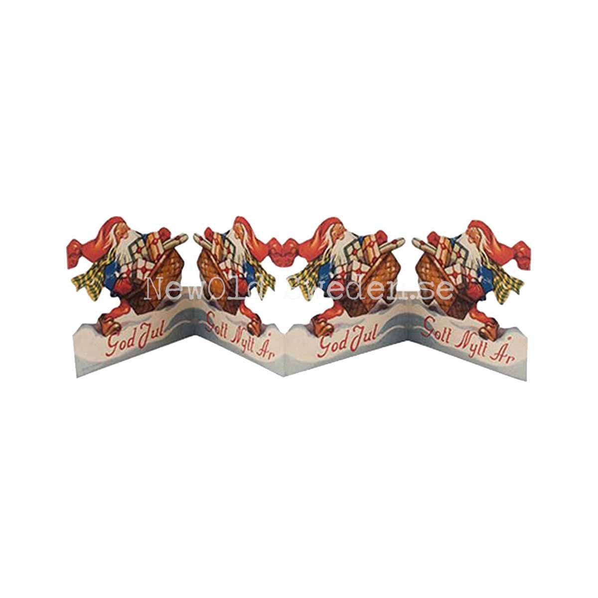 Pappersrad Tomte med julklappar 11 x 70 cm - R13 - 4