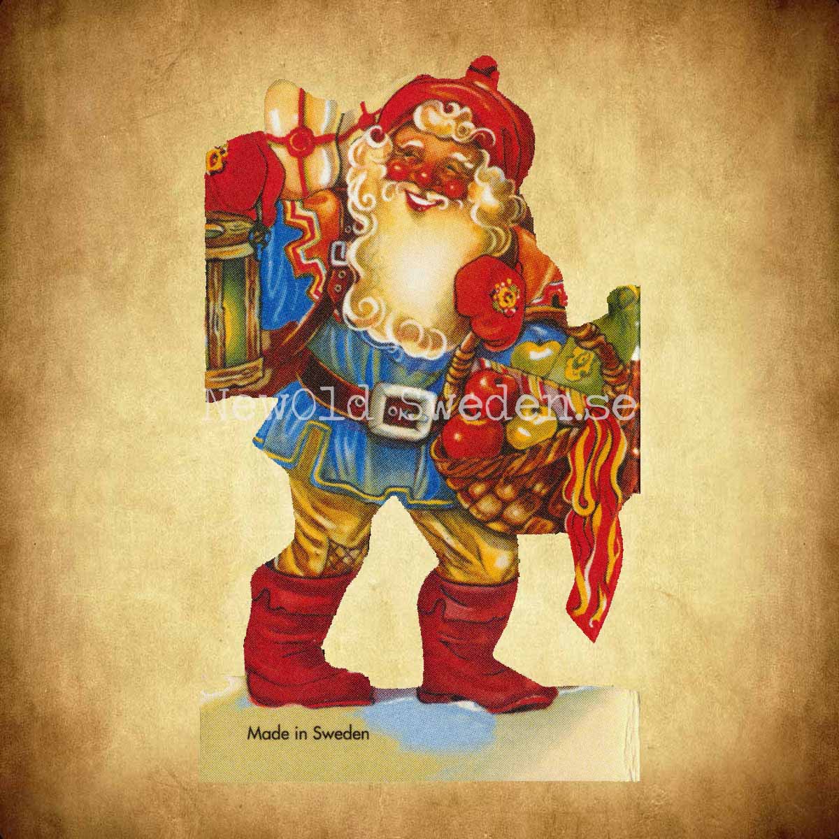 Pappersrad Tomte julklappar och julgodis 7 x 34 cm - R05