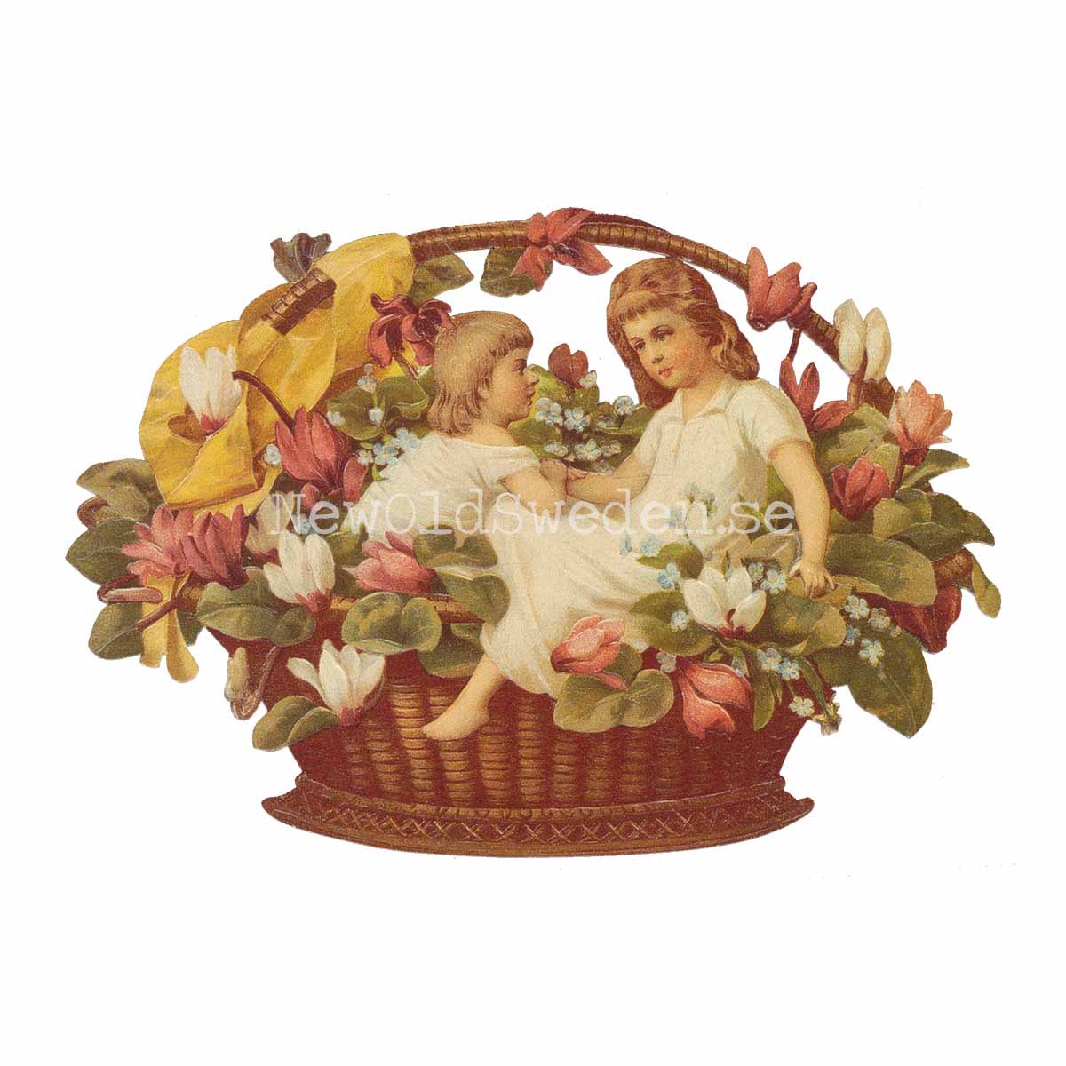 Basket with Children 11.5x16.5 cm - Bokmärke © Ernst Freihoff 5042 - 3