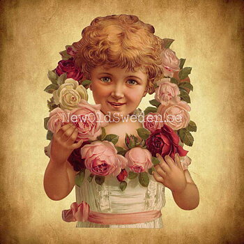 Boy with Floral Wreath 11x16.5 cm - Bokmärke © Ernst Freihoff 5056