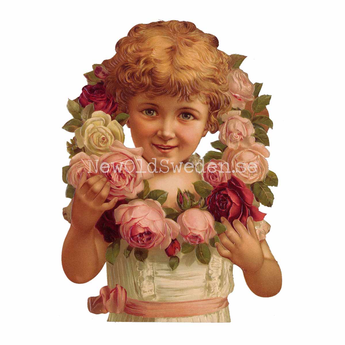 Boy with Floral Wreath 11x16.5 cm - Bokmärke © Ernst Freihoff 5056 - 3