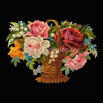 Basket with Flowers 16.5x11.5 cm - Bokmärke © Ernst Freihoff 5057