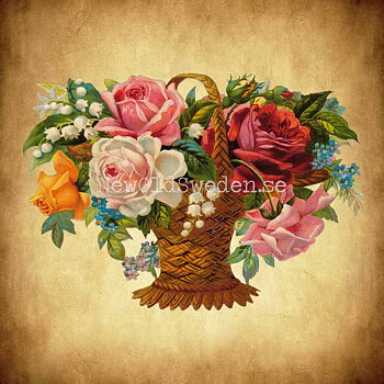 Basket with Flowers 16.5x11.5 cm - Bokmärke © Ernst Freihoff 5057
