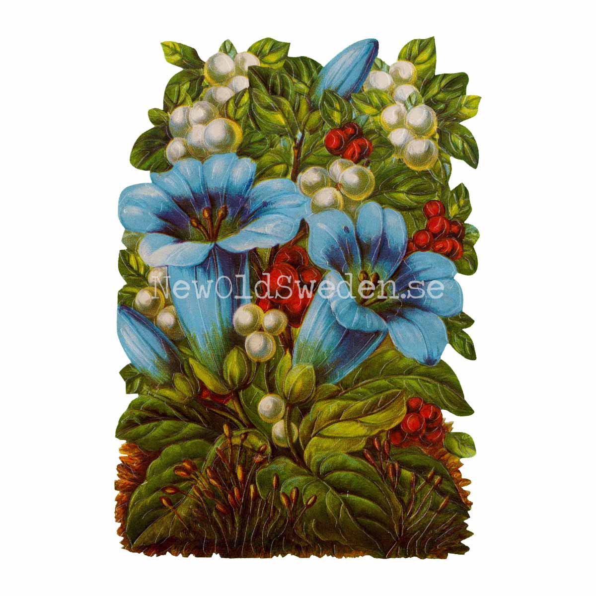 Blue Flowers 11.5x16.5 cm - Bokmärke © Ernst Freihoff 5060 - 3