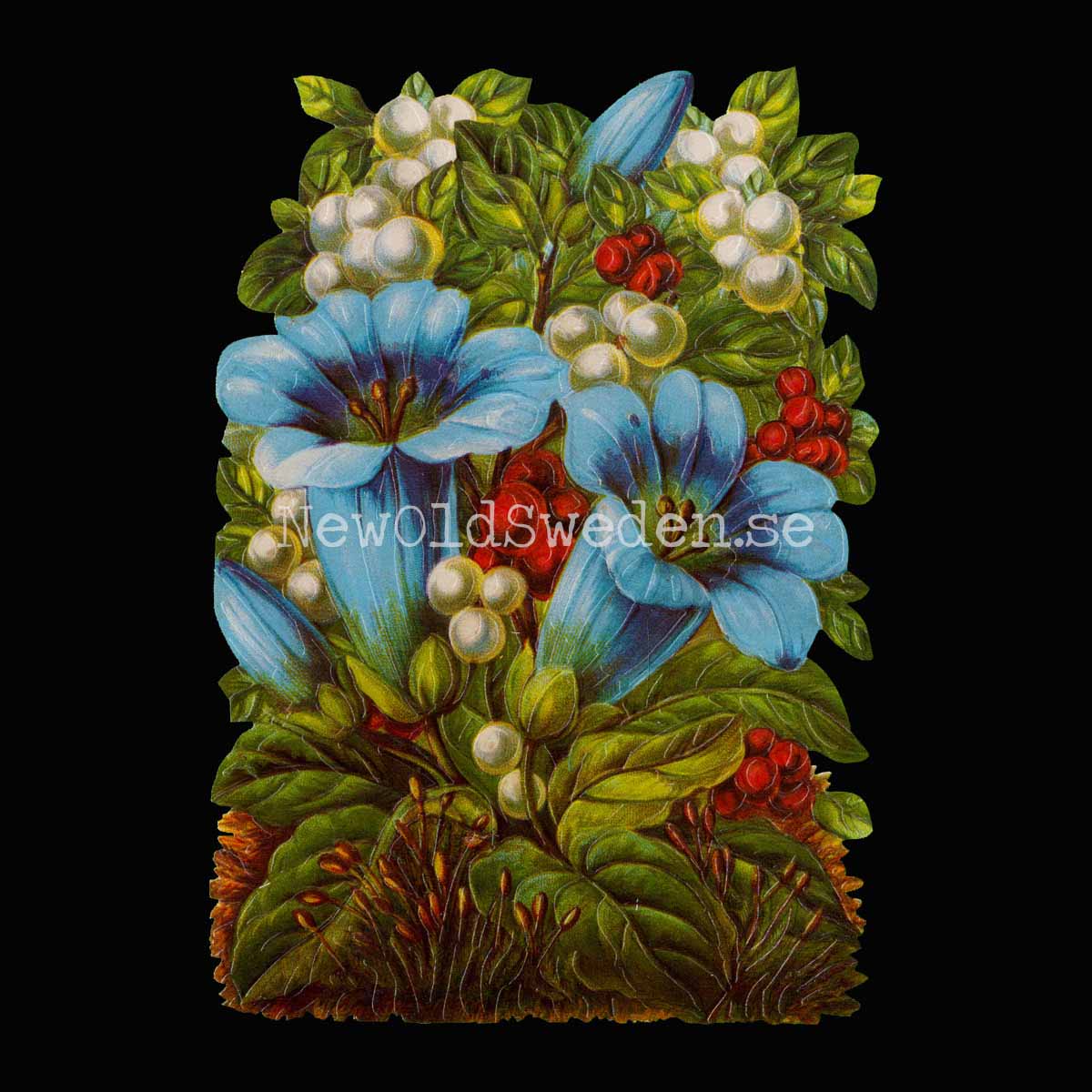 Blue Flowers 11.5x16.5 cm - Bokmärke © Ernst Freihoff 5060