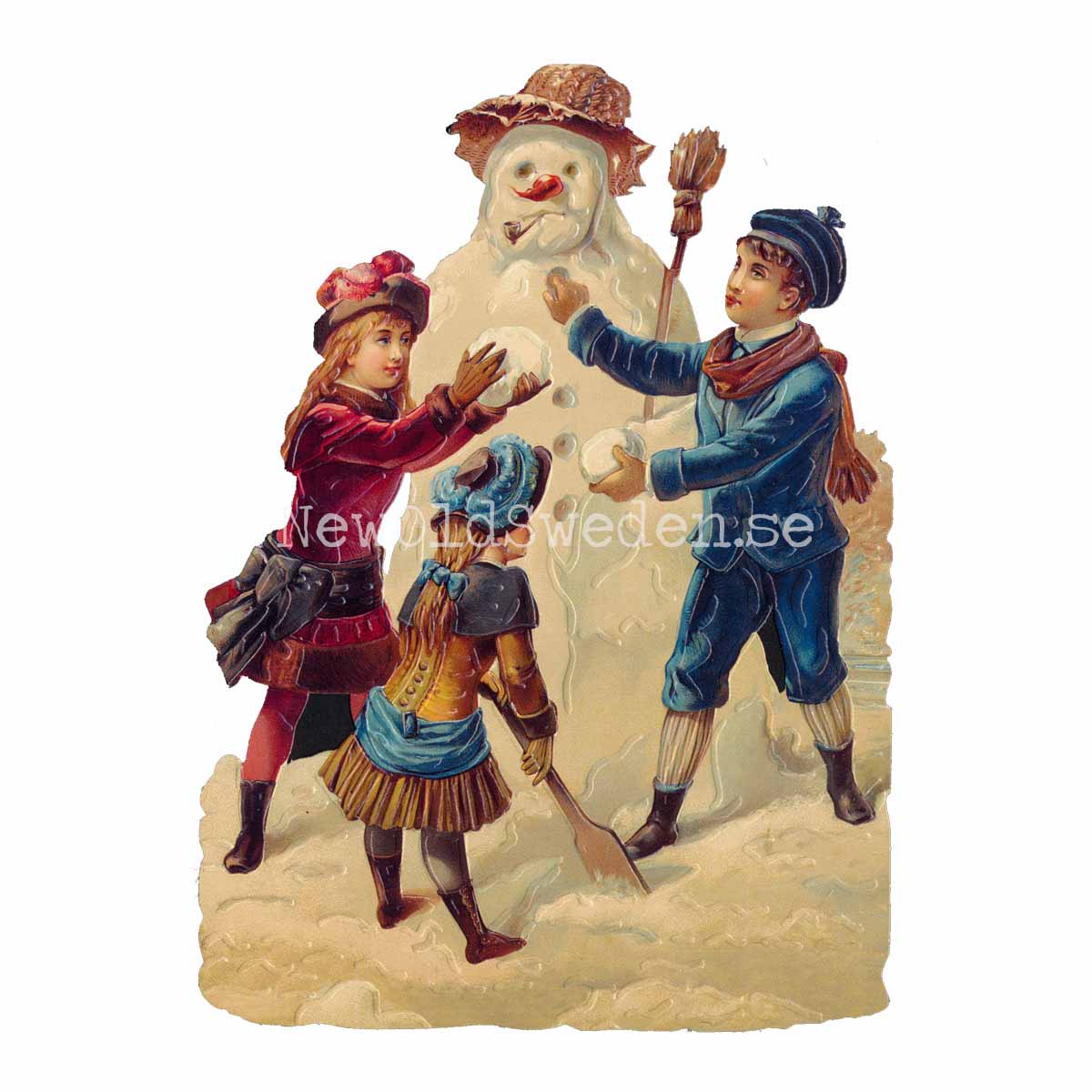 Snowman with Children 11.5x16 cm - Bokmärke © Ernst Freihoff 5065 - 3