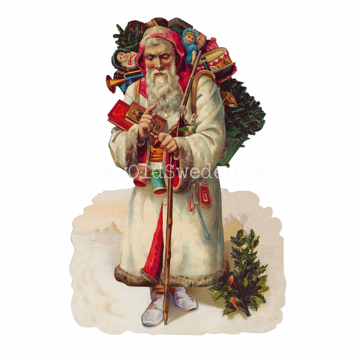 Father Christmas (white) 11x16 cm - Bokmärke © Ernst Freihoff 5067 - 3