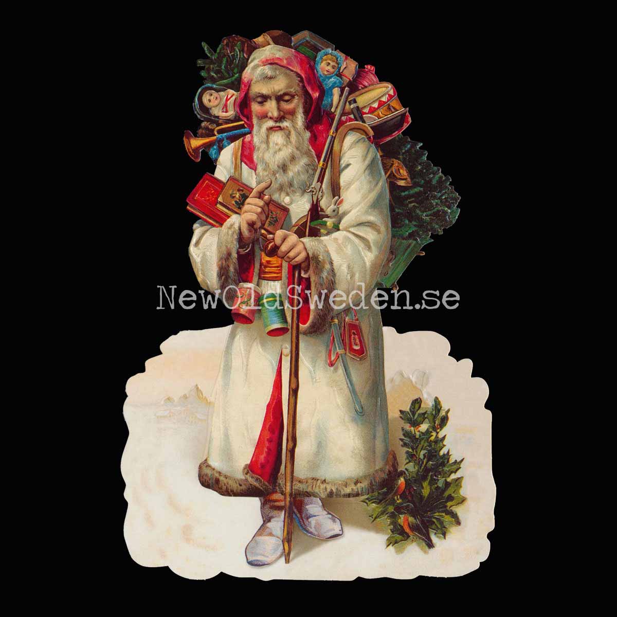 Father Christmas (white) 11x16 cm - Bokmärke © Ernst Freihoff 5067
