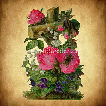 Cross with Roses 10x16 cm - Bokmärke © Ernst Freihoff 5069