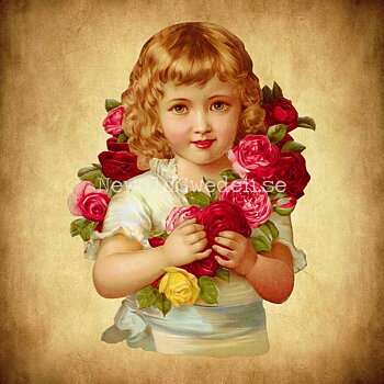 Girl with Floral Wreath 11.5x15.5 cm - Bokmärke © Ernst Freihoff 5070