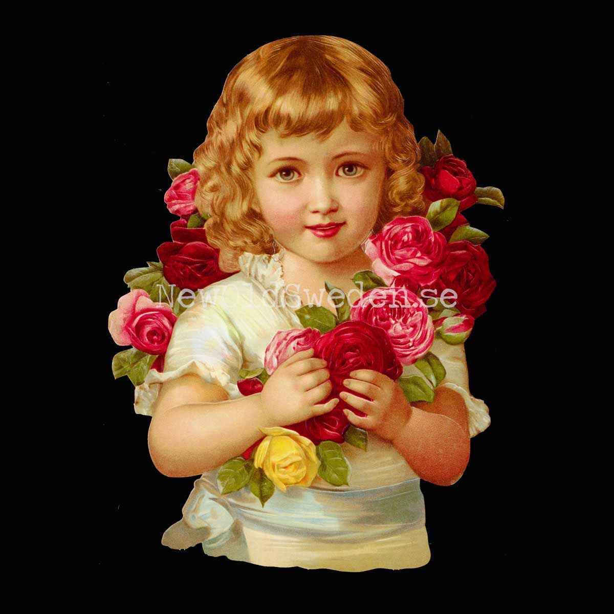 Girl with Floral Wreath 11.5x15.5 cm - Bokmärke © Ernst Freihoff 5070