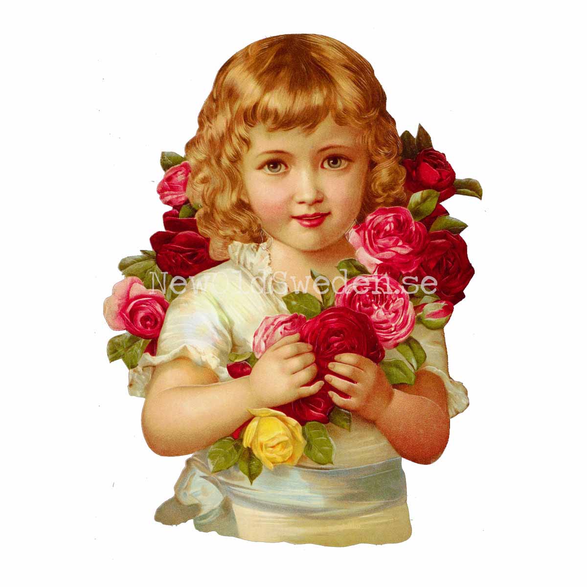 Girl with Floral Wreath 11.5x15.5 cm - Bokmärke © Ernst Freihoff 5070 - 3
