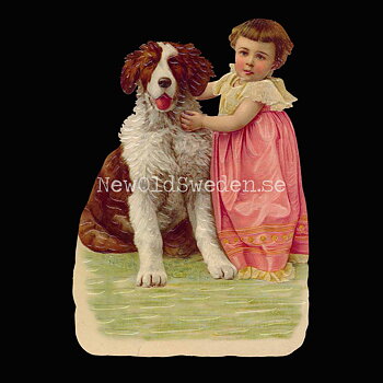 Girl with Dog 11.5x16.5 cm - Bokmärke © Ernst Freihoff 5071