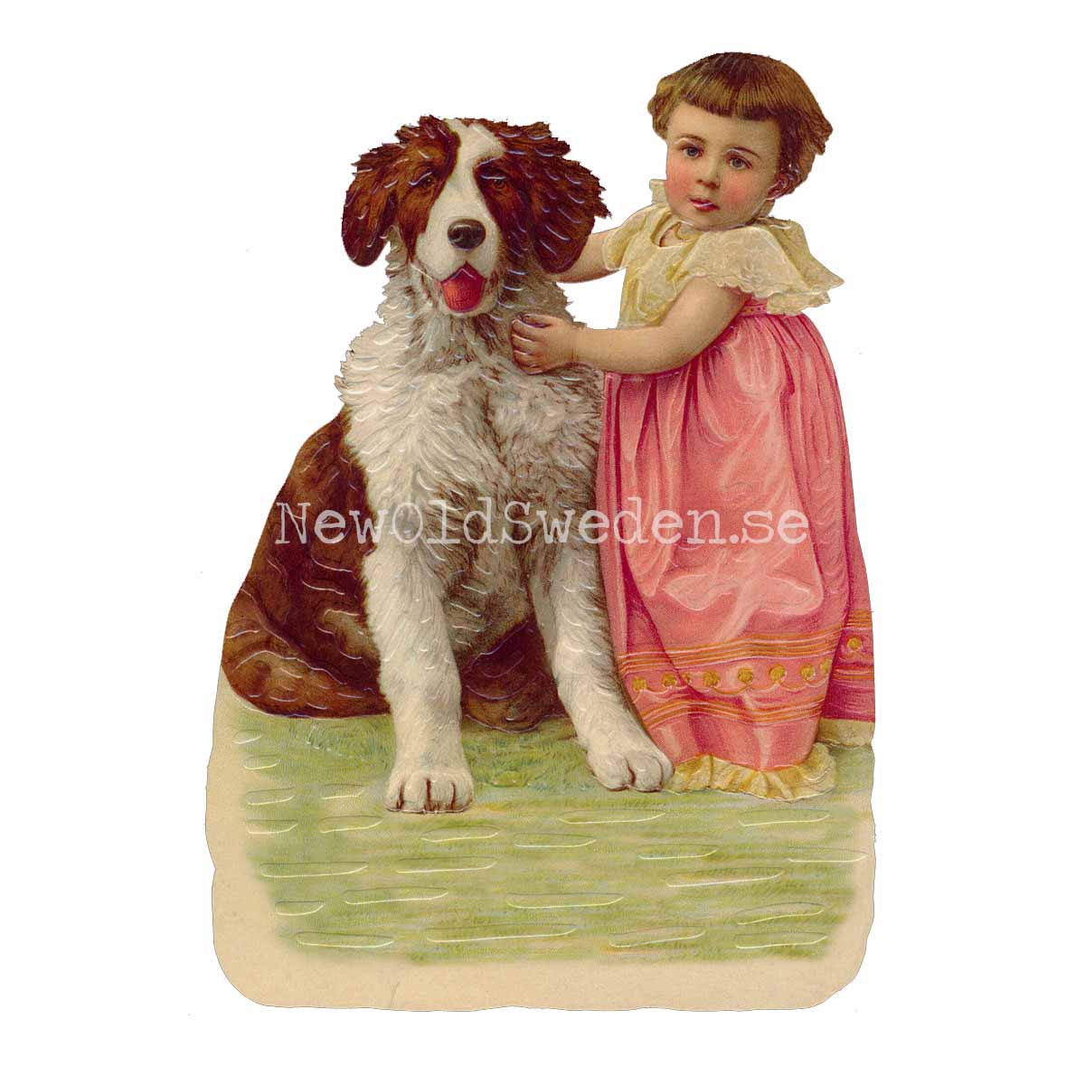 Girl with Dog 11.5x16.5 cm - Bokmärke © Ernst Freihoff 5071 - 3