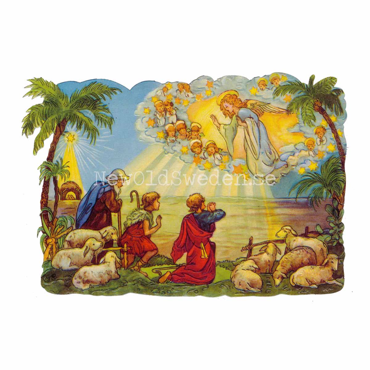 Annunciation to the shepherds 18x11 cm - Bokmärke © Ernst Freihoff 5073 - 3