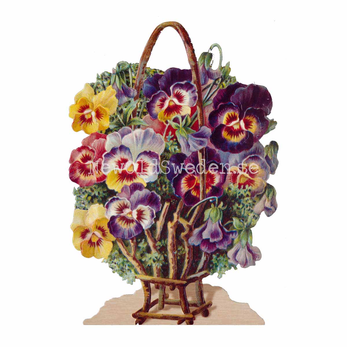 Basket with Pansies 11.5x16.5 cm - Bokmärke © Ernst Freihoff 5074 - 3