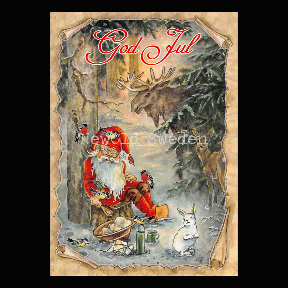 Frukost med några vänner - God Jul - Ingrid Elf - 1016